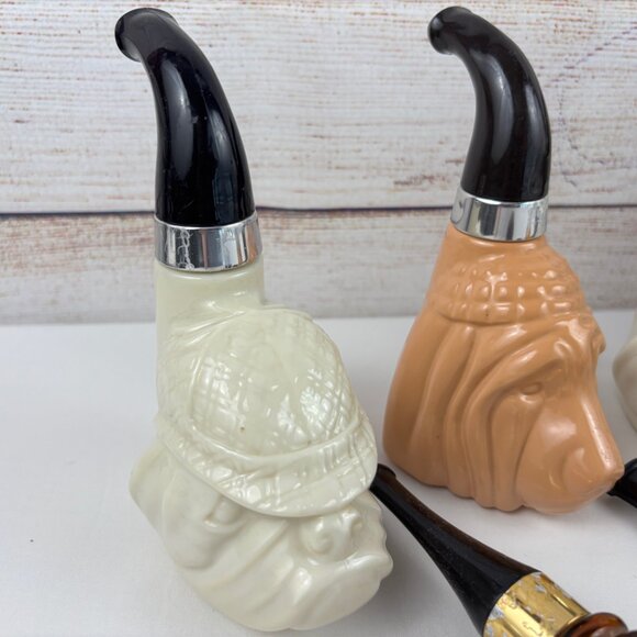 Vintage Avon Pipes Empty Cologne Bottles Lot of 8 Décor Man Cave Office - Picture 2 of 5